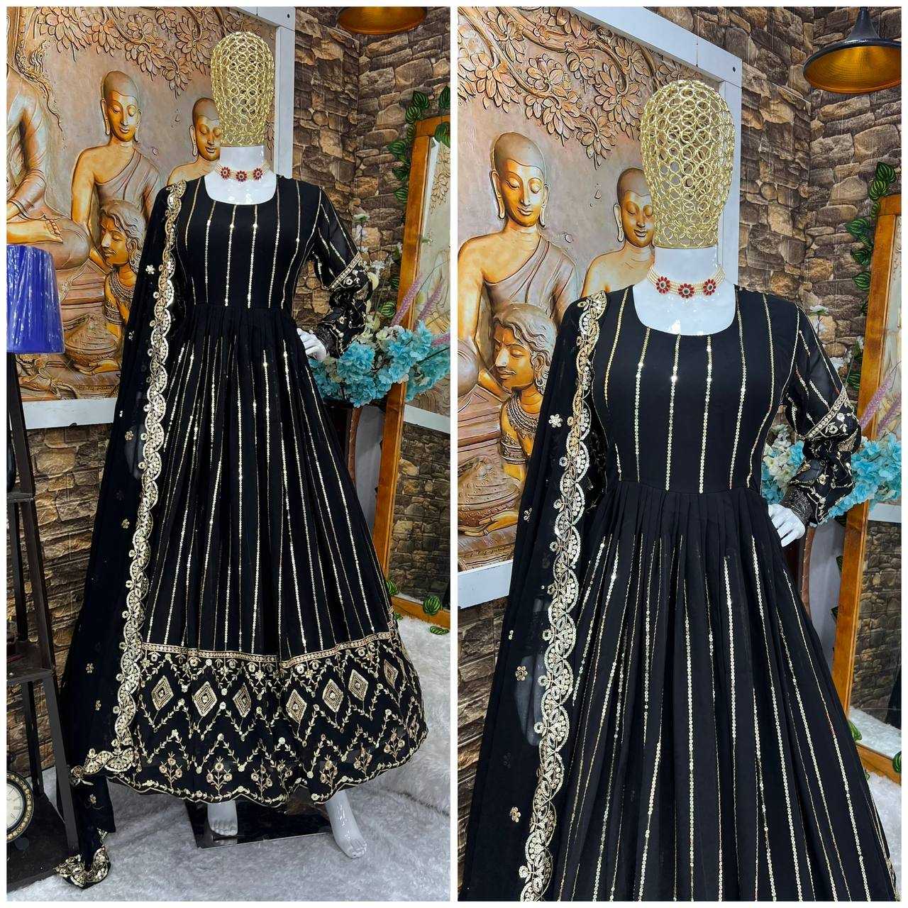 Ynf Faux Georgette KESH523 201 Gowns Wholesale Fancy Gowns Party Wear Gowns Designer Gowns Manufacturer