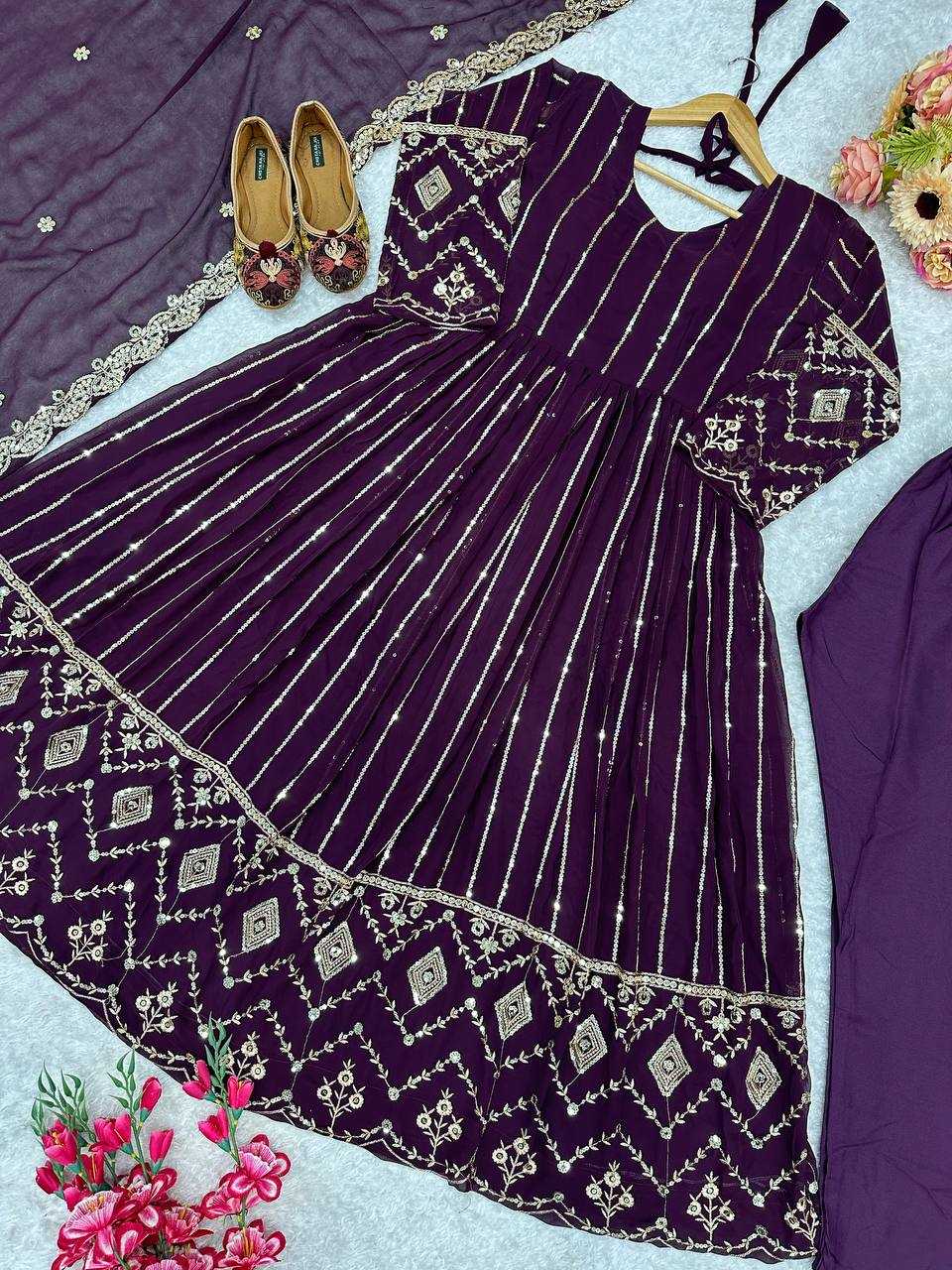 Ynf Faux Georgette KESH523 201 Gowns Wholesale Fancy Gowns Party Wear Gowns Designer Gowns Manufacturer