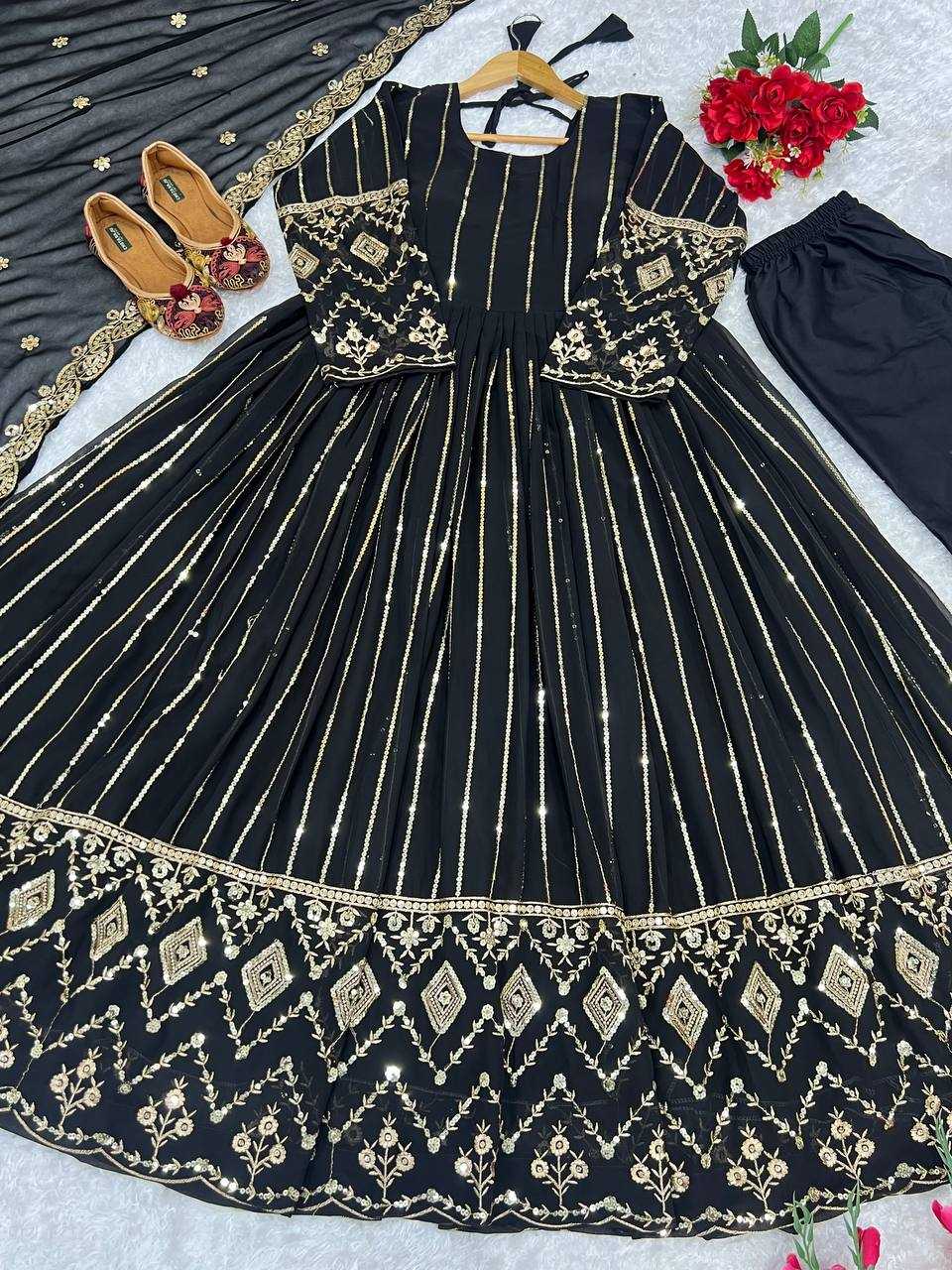 Ynf Faux Georgette KESH523 201 Gowns Wholesale Fancy Gowns Party Wear Gowns Designer Gowns Manufacturer
