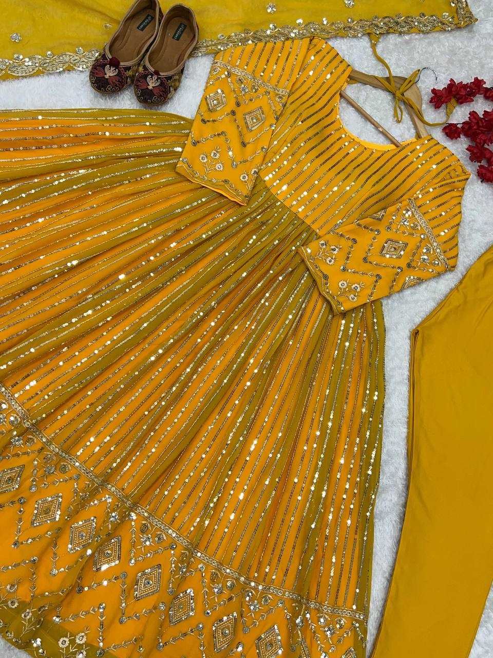 Ynf Faux Georgette KESH523 201 Gowns Wholesale Fancy Gowns Party Wear Gowns Designer Gowns Manufacturer