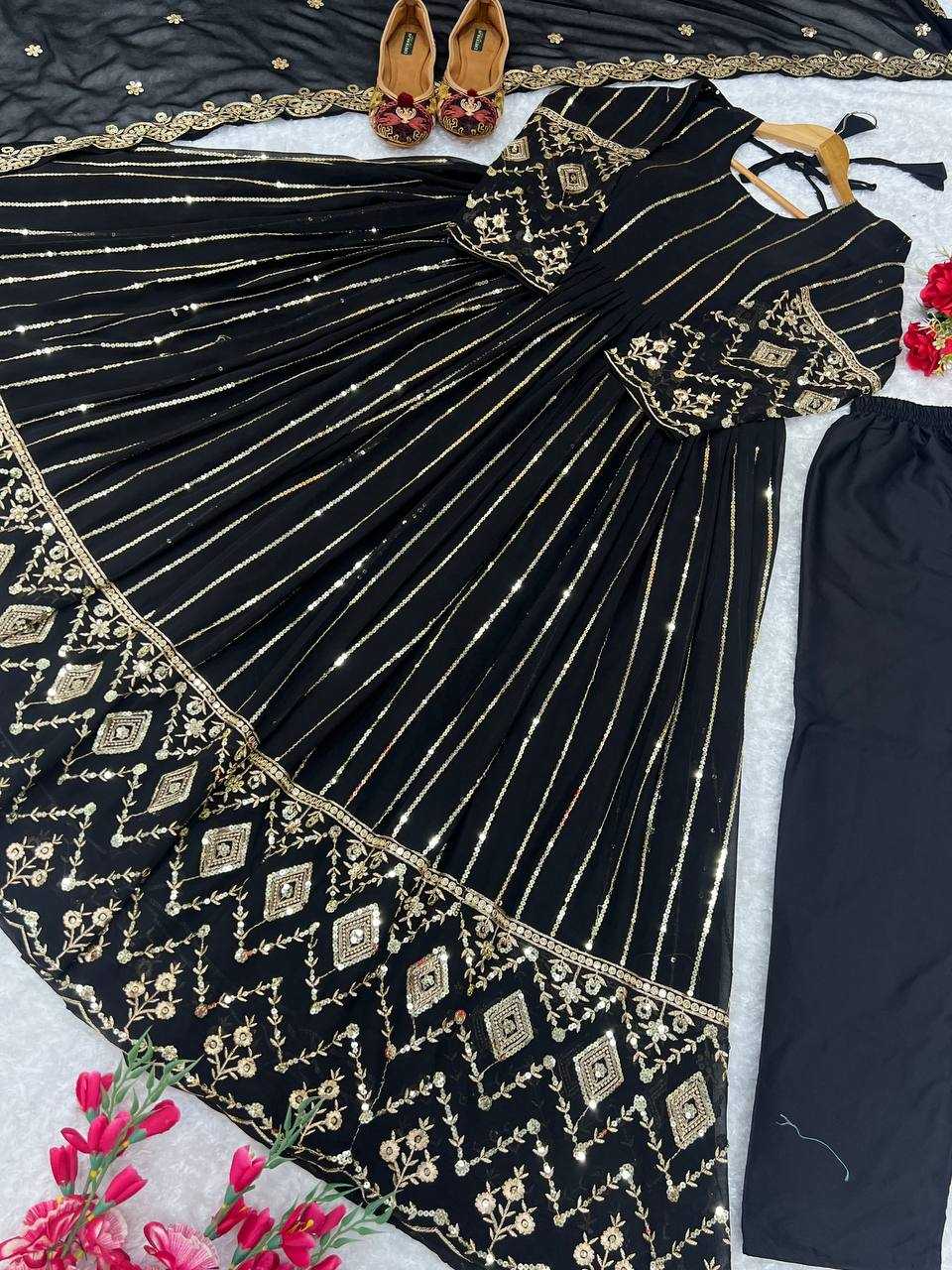 Ynf Faux Georgette KESH523 201 Gowns Wholesale Fancy Gowns Party Wear Gowns Designer Gowns Manufacturer