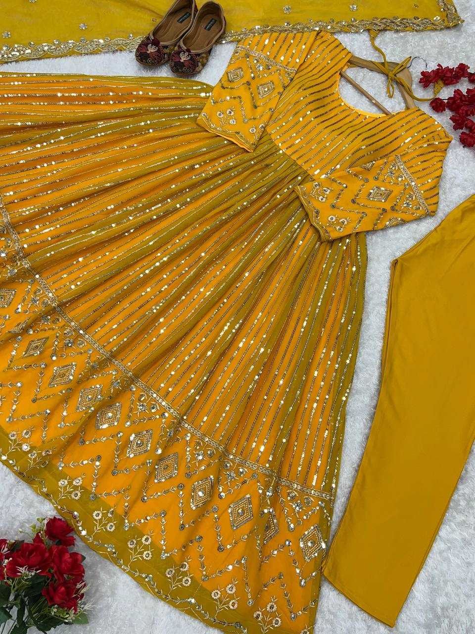 Ynf Faux Georgette KESH523 201 Gowns Wholesale Fancy Gowns Party Wear Gowns Designer Gowns Manufacturer
