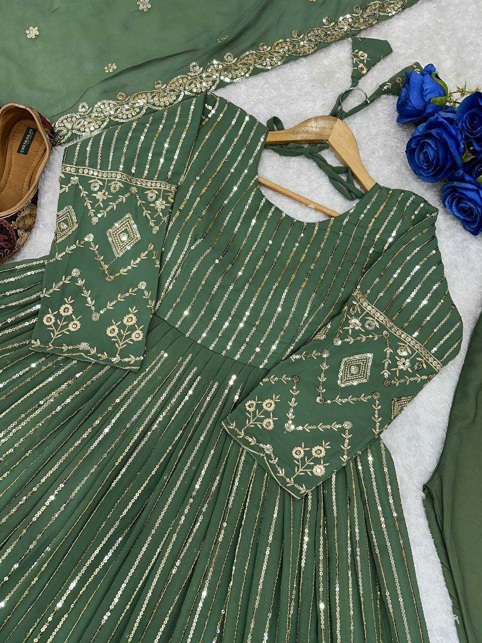 Ynf Faux Georgette KESH523 201 Gowns Wholesale Fancy Gowns Party Wear Gowns Designer Gowns Manufacturer