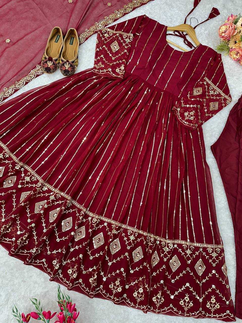 Ynf Faux Georgette KESH523 201 Gowns Wholesale Fancy Gowns Party Wear Gowns Designer Gowns Manufacturer