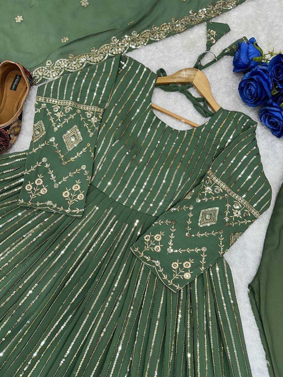 Ynf Faux Georgette KESH523 201 Gowns Wholesale Fancy Gowns Party Wear Gowns Designer Gowns Manufacturer