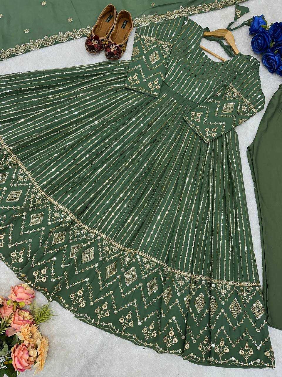 Ynf Faux Georgette KESH523 201 Gowns Wholesale Fancy Gowns Party Wear Gowns Designer Gowns Manufacturer
