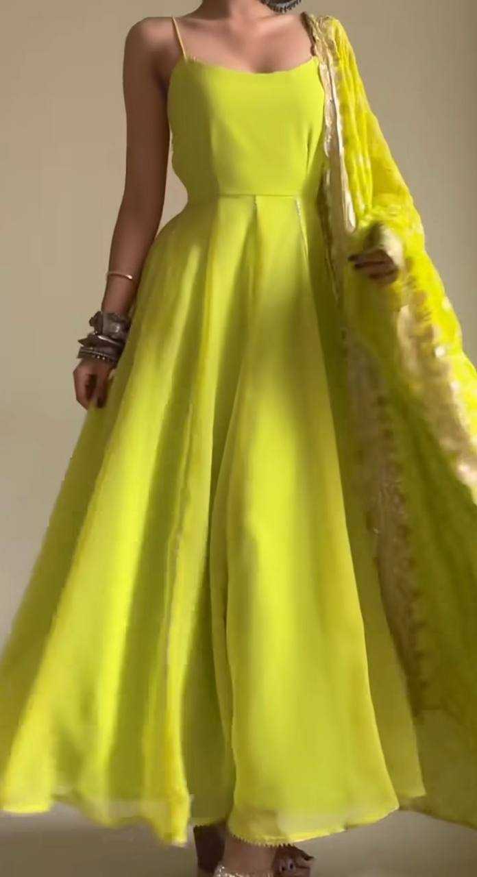 Ynf Faux Georgette KESH523 240 Gowns Wholesale Embroidery Gowns Party Wear Gowns Designer Gowns Manufacturer