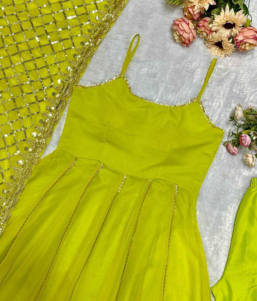 Ynf Faux Georgette KESH523 240 Gowns Wholesale Embroidery Gowns Party Wear Gowns Designer Gowns Manufacturer