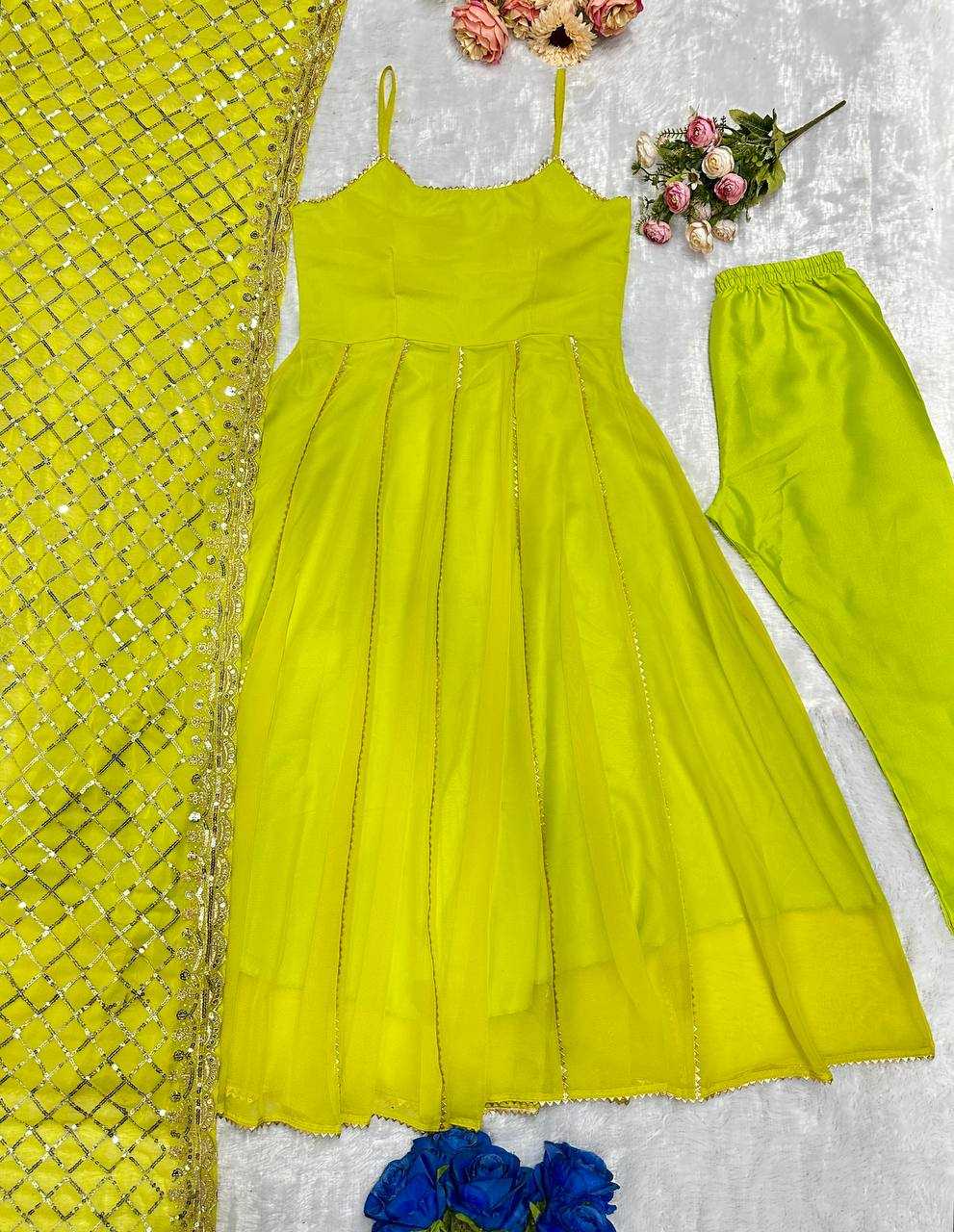 Ynf Faux Georgette KESH523 240 Gowns Wholesale Embroidery Gowns Party Wear Gowns Designer Gowns Manufacturer