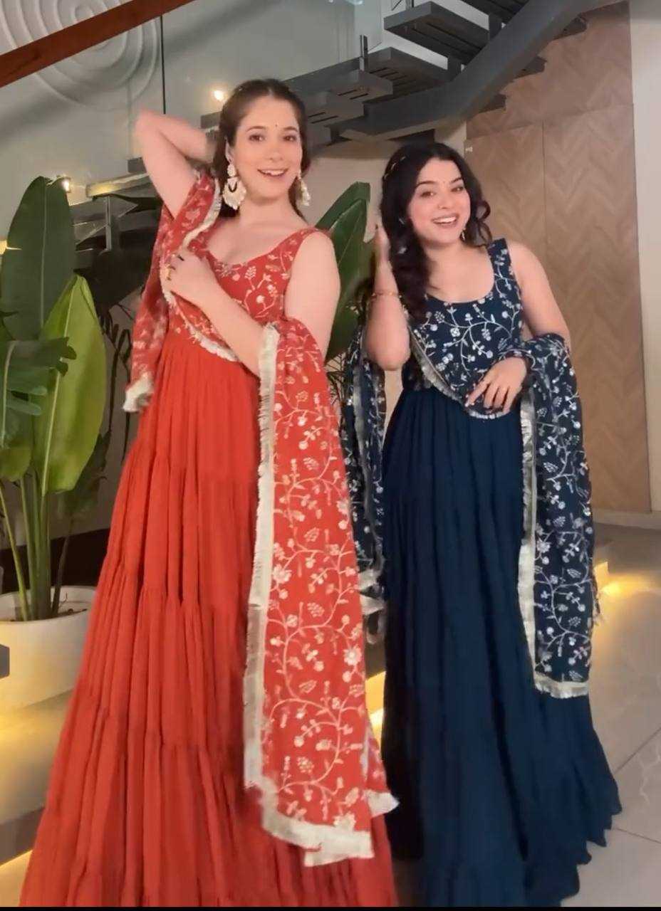Ynf Faux Georgette KESH523 243 Gowns Wholesale Fancy Gowns Embroidery Gowns Designer Gowns Manufacturer