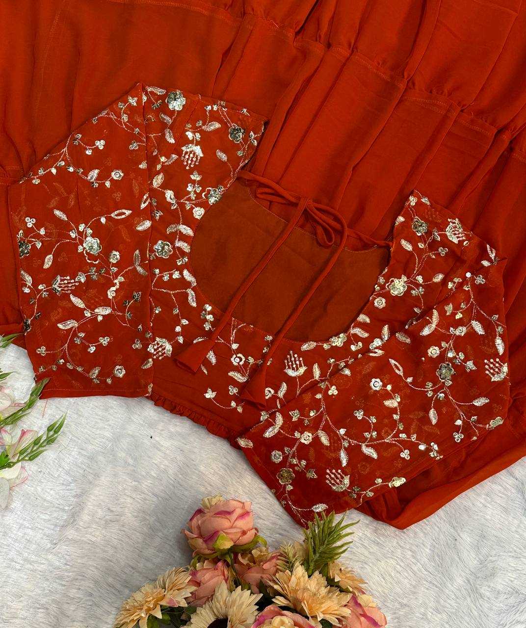 Ynf Faux Georgette KESH523 243 Gowns Wholesale Fancy Gowns Embroidery Gowns Designer Gowns Manufacturer