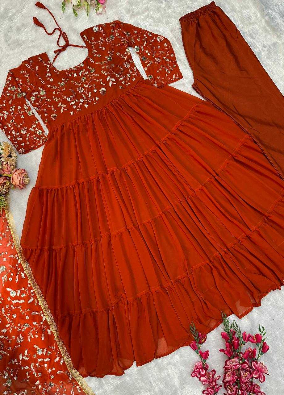 Ynf Faux Georgette KESH523 243 Gowns Wholesale Fancy Gowns Embroidery Gowns Designer Gowns Manufacturer