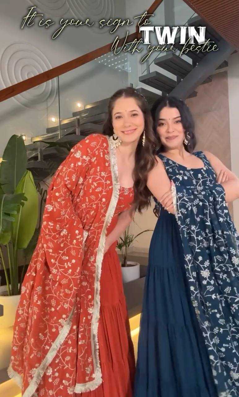 Ynf Faux Georgette KESH523 243 Gowns Wholesale Fancy Gowns Embroidery Gowns Designer Gowns Manufacturer