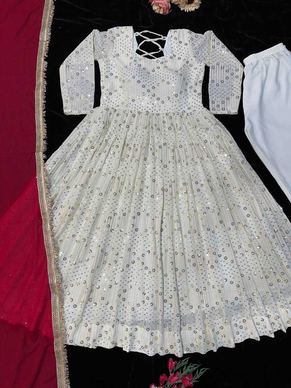 Ynf Faux Georgette KESH523 251 Gowns Wholesale Embroidery Gowns Party Wear Gowns Designer Gowns Manufacturer