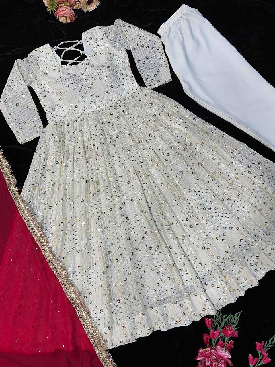 Ynf Faux Georgette KESH523 251 Gowns Wholesale Embroidery Gowns Party Wear Gowns Designer Gowns Manufacturer