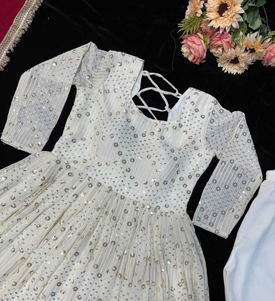Ynf Faux Georgette KESH523 251 Gowns Wholesale Embroidery Gowns Party Wear Gowns Designer Gowns Manufacturer