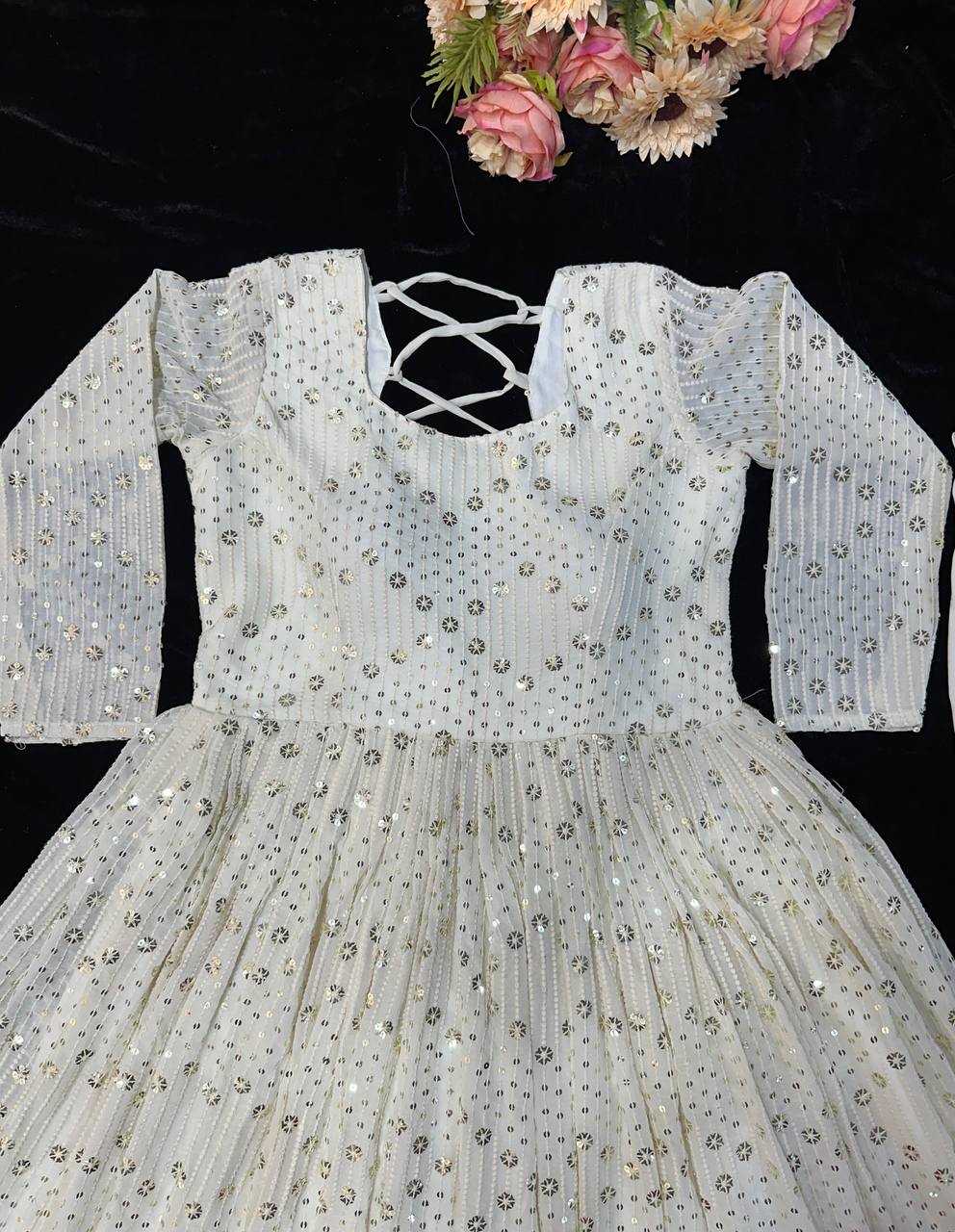 Ynf Faux Georgette KESH523 251 Gowns Wholesale Embroidery Gowns Party Wear Gowns Designer Gowns Manufacturer