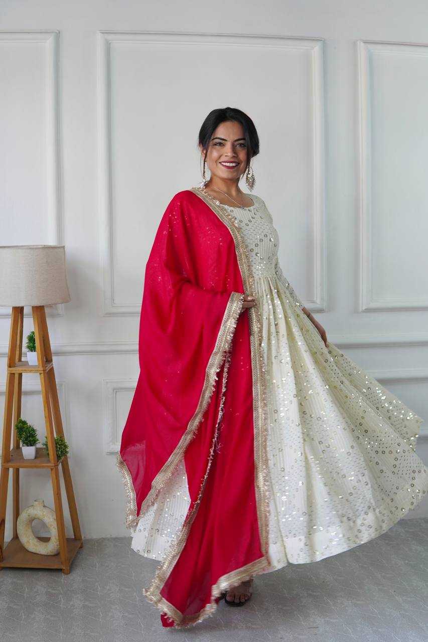 Ynf Faux Georgette KESH523 251 Gowns Wholesale Embroidery Gowns Party Wear Gowns Designer Gowns Manufacturer