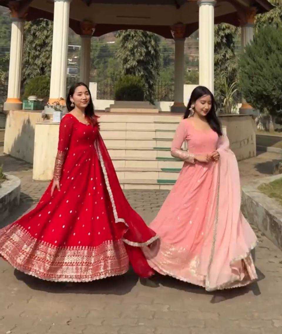 Ynf Faux Georgette KESH523 258 Gowns Wholesale Fancy Gowns Party Wear Gowns Designer Gowns Manufacturer