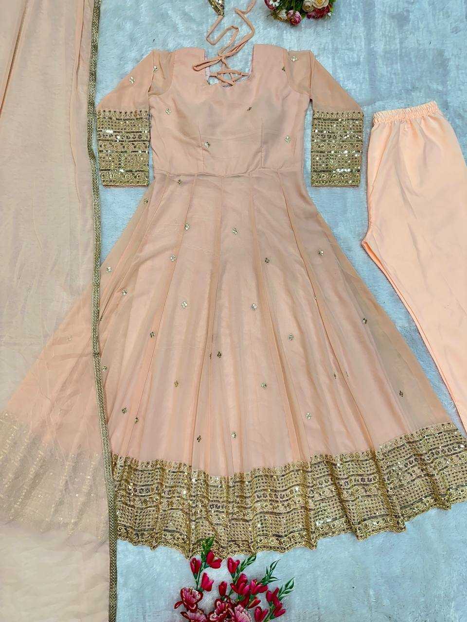Ynf Faux Georgette KESH523 258 Gowns Wholesale Fancy Gowns Party Wear Gowns Designer Gowns Manufacturer