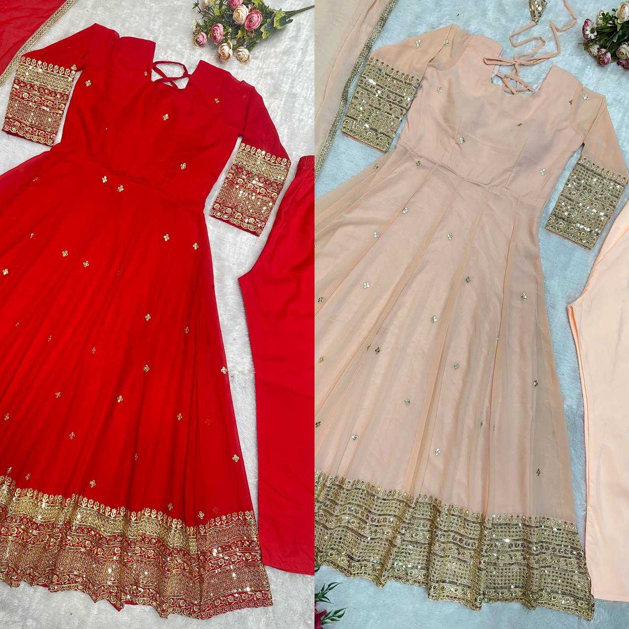 Ynf Faux Georgette KESH523 258 Gowns Wholesale Fancy Gowns Party Wear Gowns Designer Gowns Manufacturer