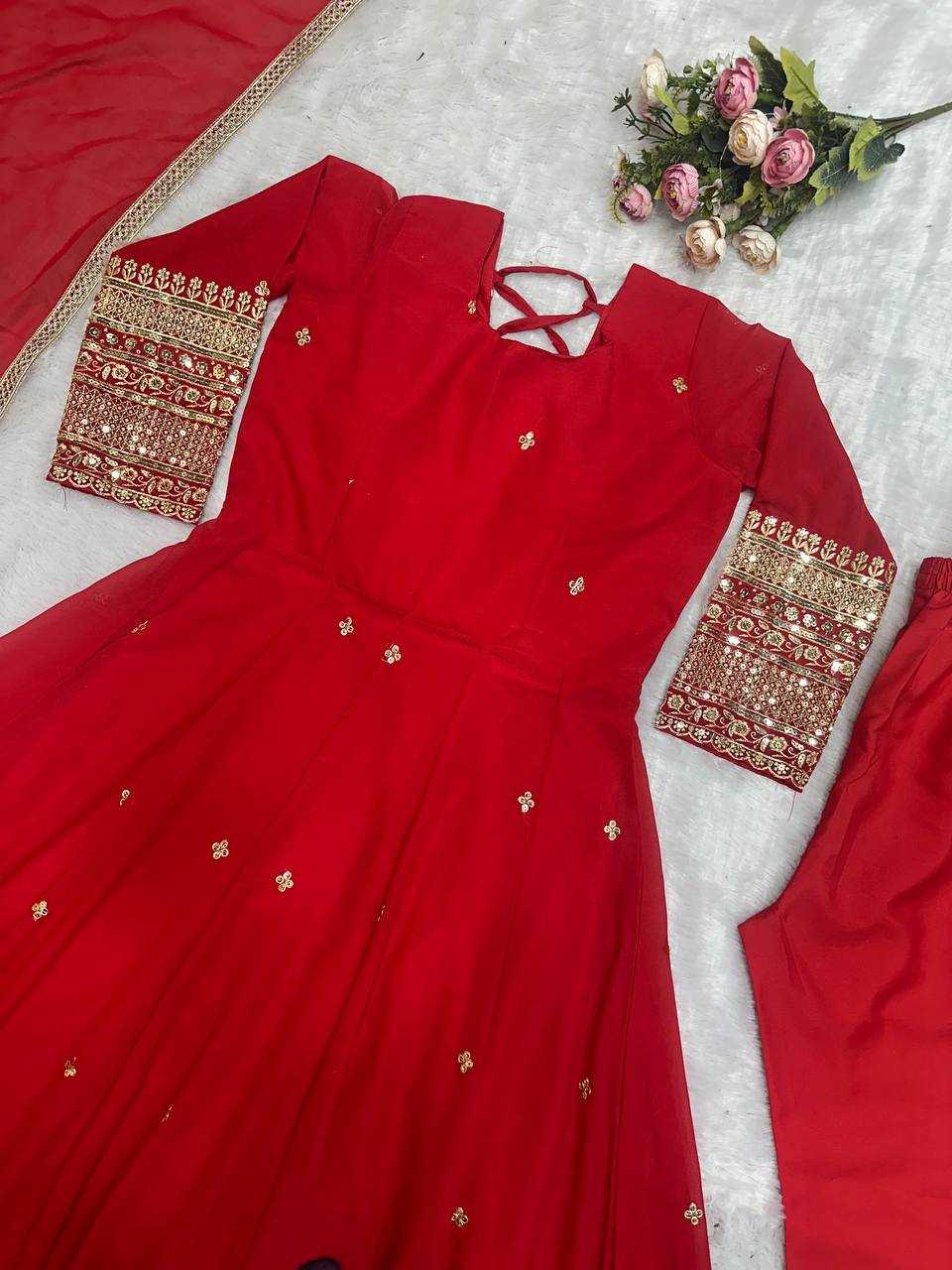 Ynf Faux Georgette KESH523 258 Gowns Wholesale Fancy Gowns Party Wear Gowns Designer Gowns Manufacturer