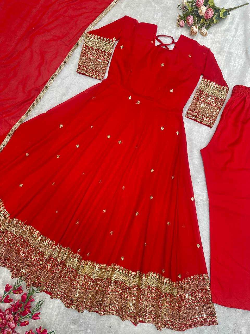 Ynf Faux Georgette KESH523 258 Gowns Wholesale Fancy Gowns Party Wear Gowns Designer Gowns Manufacturer