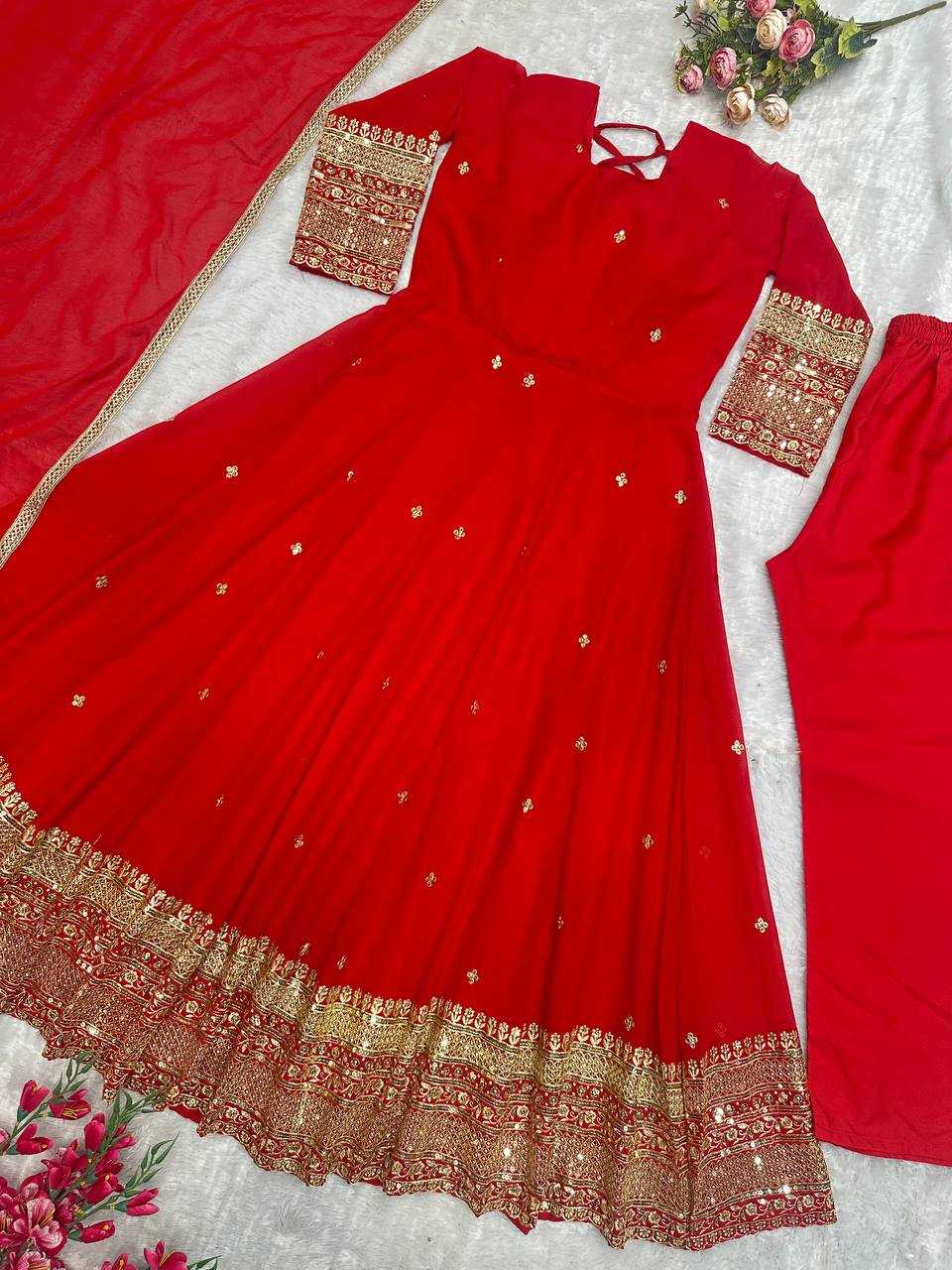 Ynf Faux Georgette KESH523 258 Gowns Wholesale Fancy Gowns Party Wear Gowns Designer Gowns Manufacturer