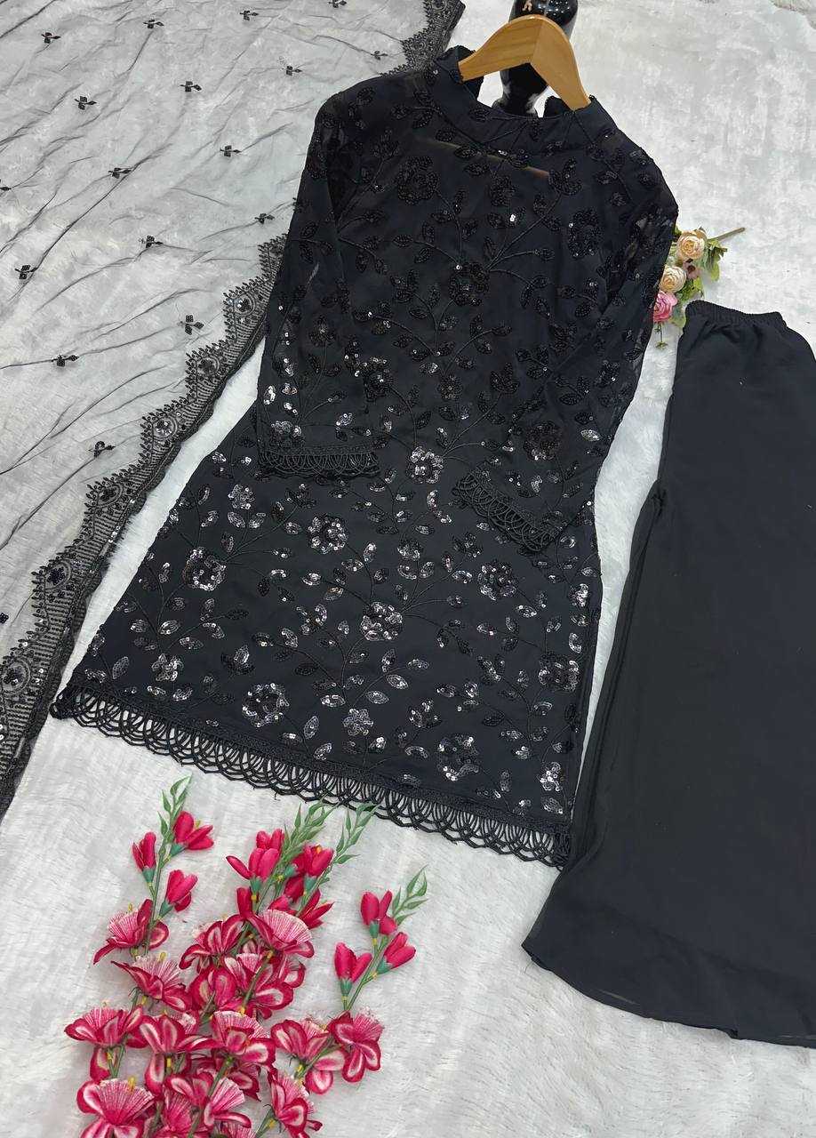 Ynf Faux Georgette KESH523 262 Suits & Dresses Wedding Collections Festive Collections Wholesale Palazzo Suit Georgette Suit Embroidered Suits Manufacturer