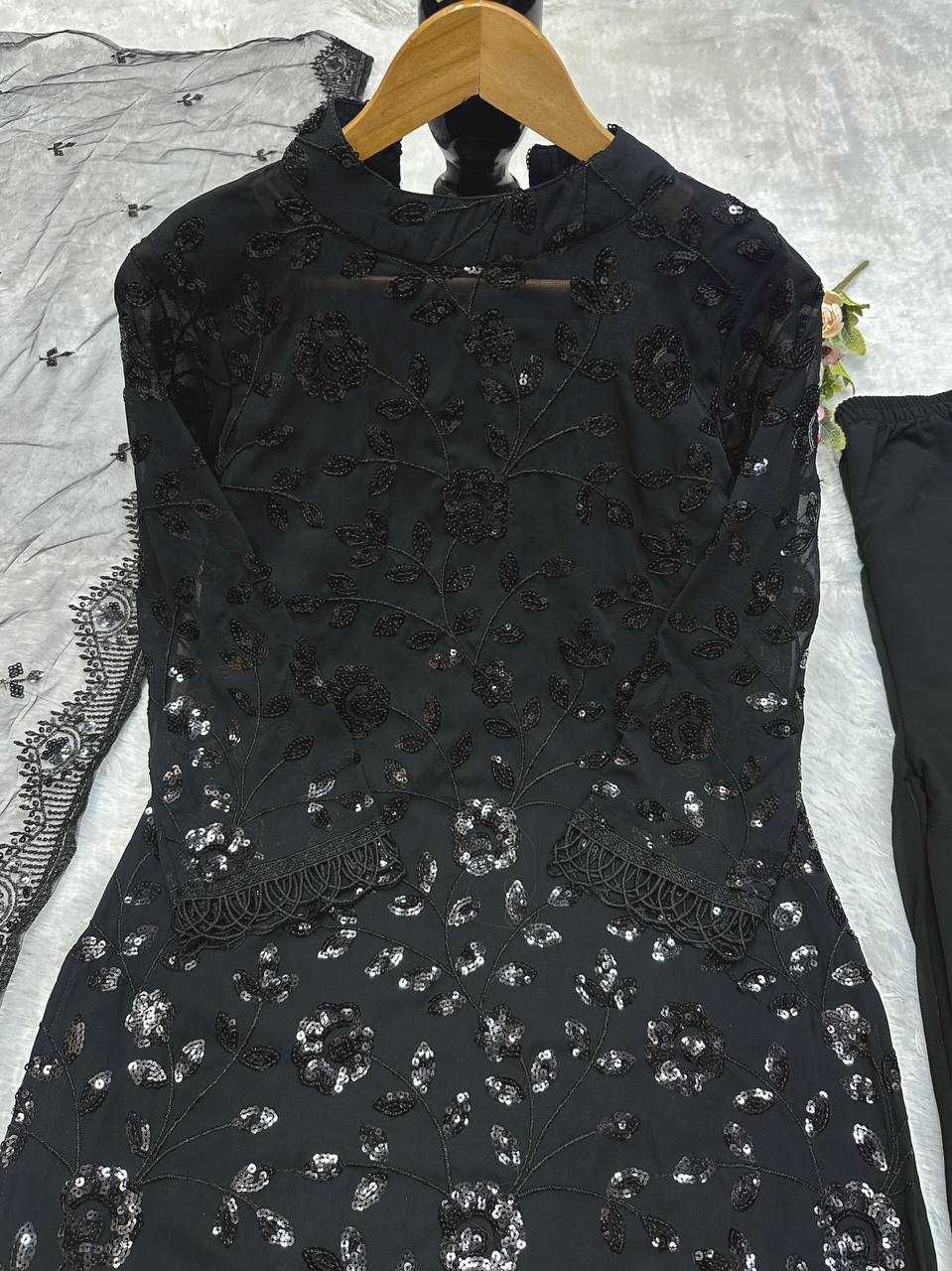 Ynf Faux Georgette KESH523 262 Suits & Dresses Wedding Collections Festive Collections Wholesale Palazzo Suit Georgette Suit Embroidered Suits Manufacturer