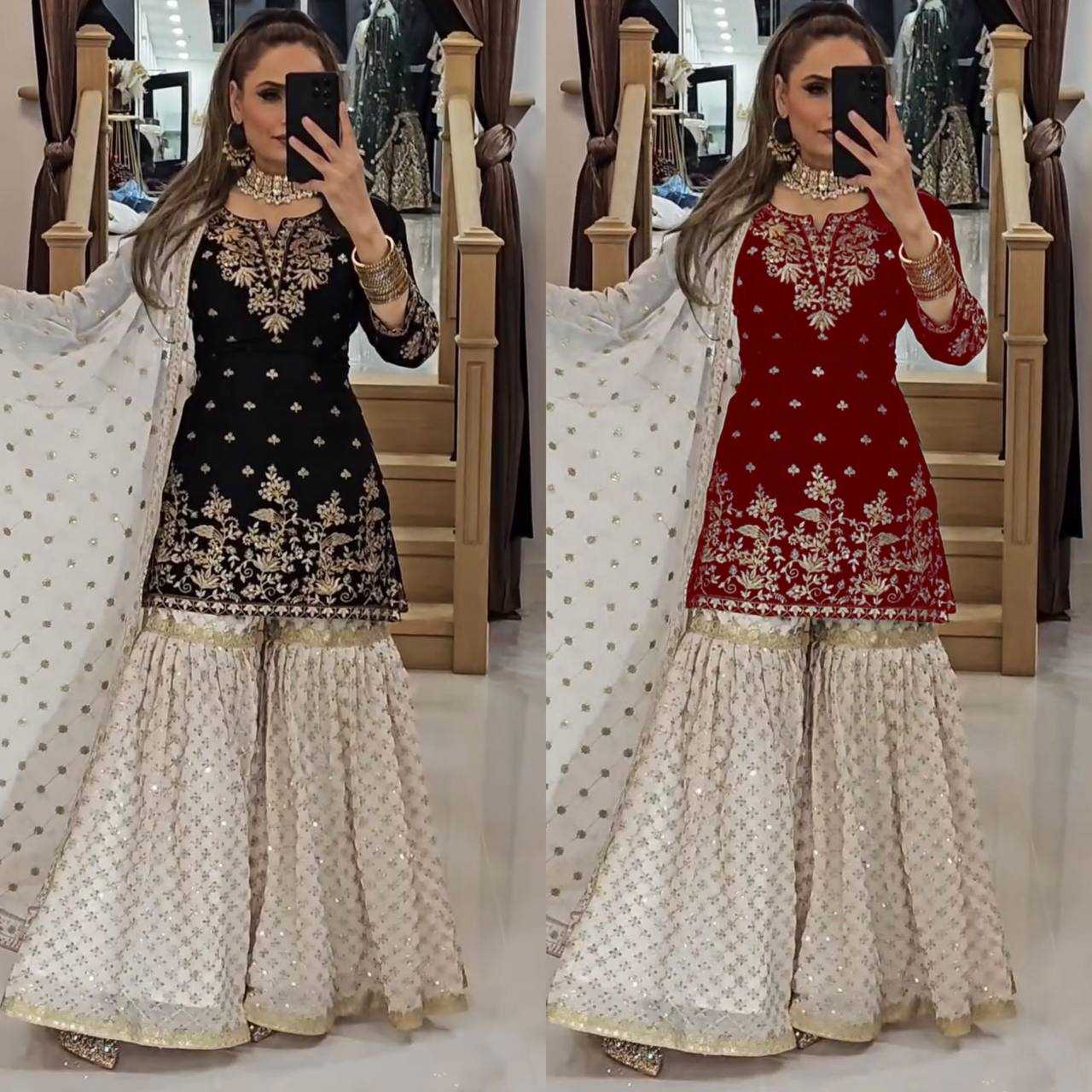 Ynf Faux Georgette KESH523 264 Suits & Dresses Wedding Collections Festive Collections Wholesale Georgette Suit Designer Suits Embroidered Suits Manufacturer