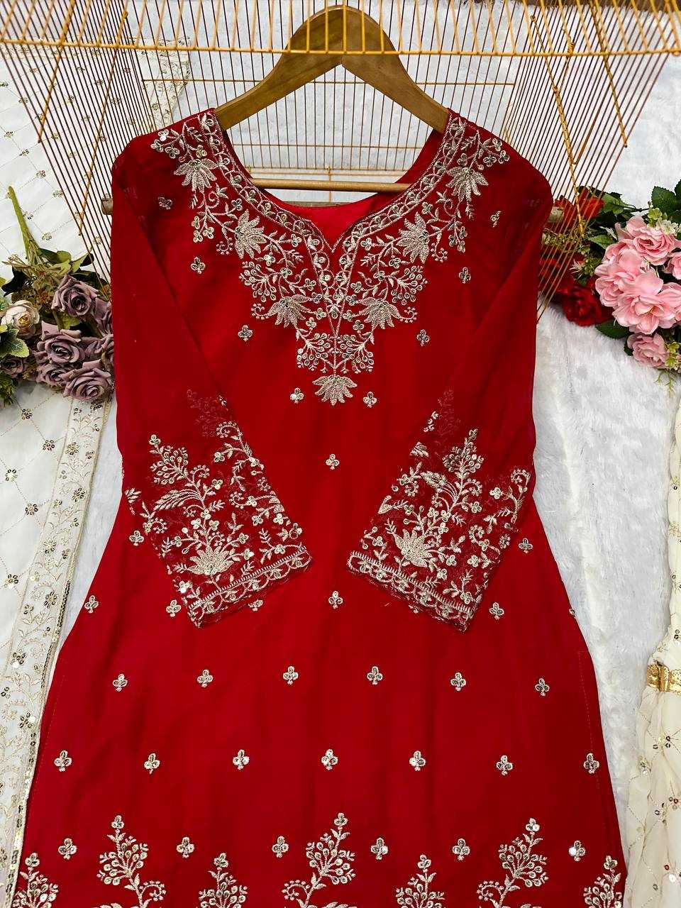 Ynf Faux Georgette KESH523 264 Suits & Dresses Wedding Collections Festive Collections Wholesale Georgette Suit Designer Suits Embroidered Suits Manufacturer
