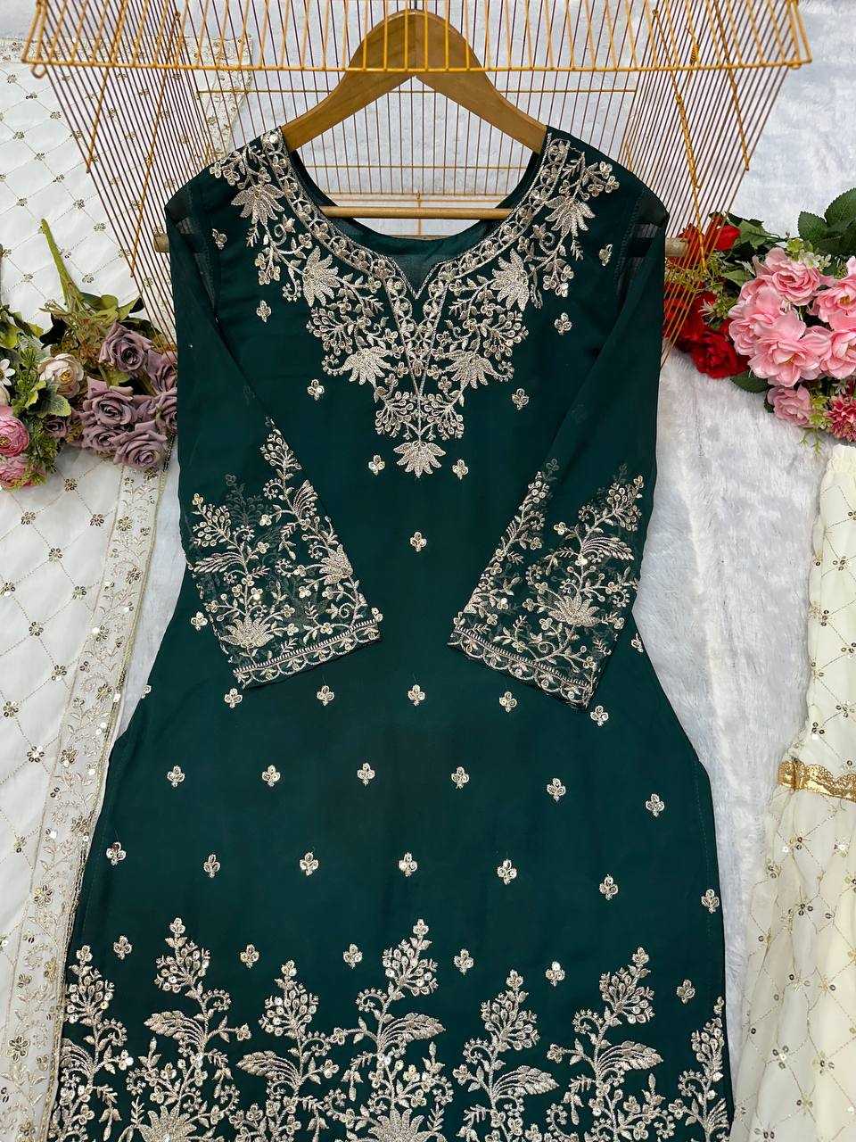 Ynf Faux Georgette KESH523 264 Suits & Dresses Wedding Collections Festive Collections Wholesale Georgette Suit Designer Suits Embroidered Suits Manufacturer