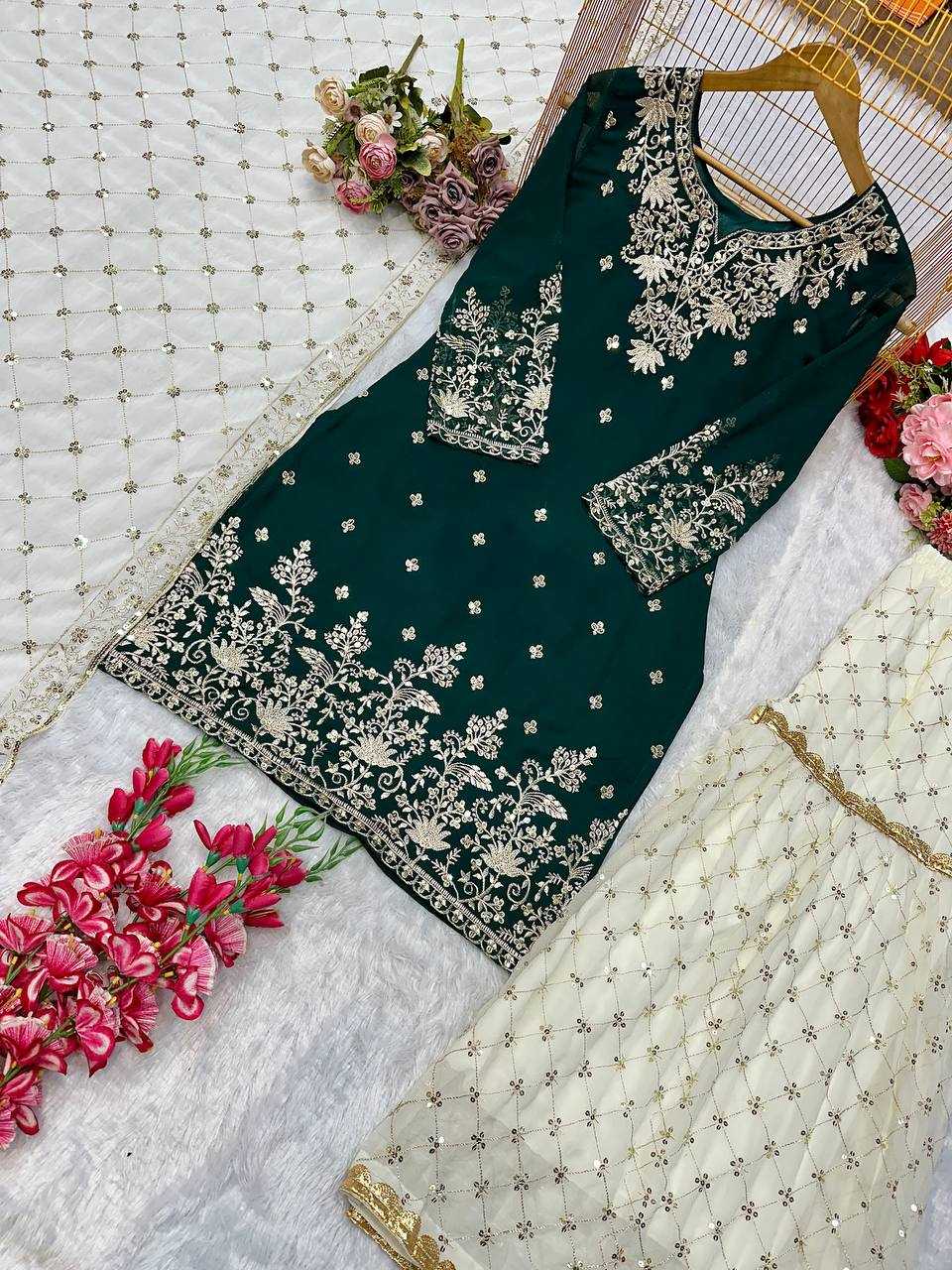 Ynf Faux Georgette KESH523 264 Suits & Dresses Wedding Collections Festive Collections Wholesale Georgette Suit Designer Suits Embroidered Suits Manufacturer
