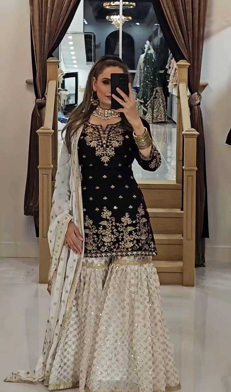 Ynf Faux Georgette KESH523 264 Suits & Dresses Wedding Collections Festive Collections Wholesale Georgette Suit Designer Suits Embroidered Suits Manufacturer