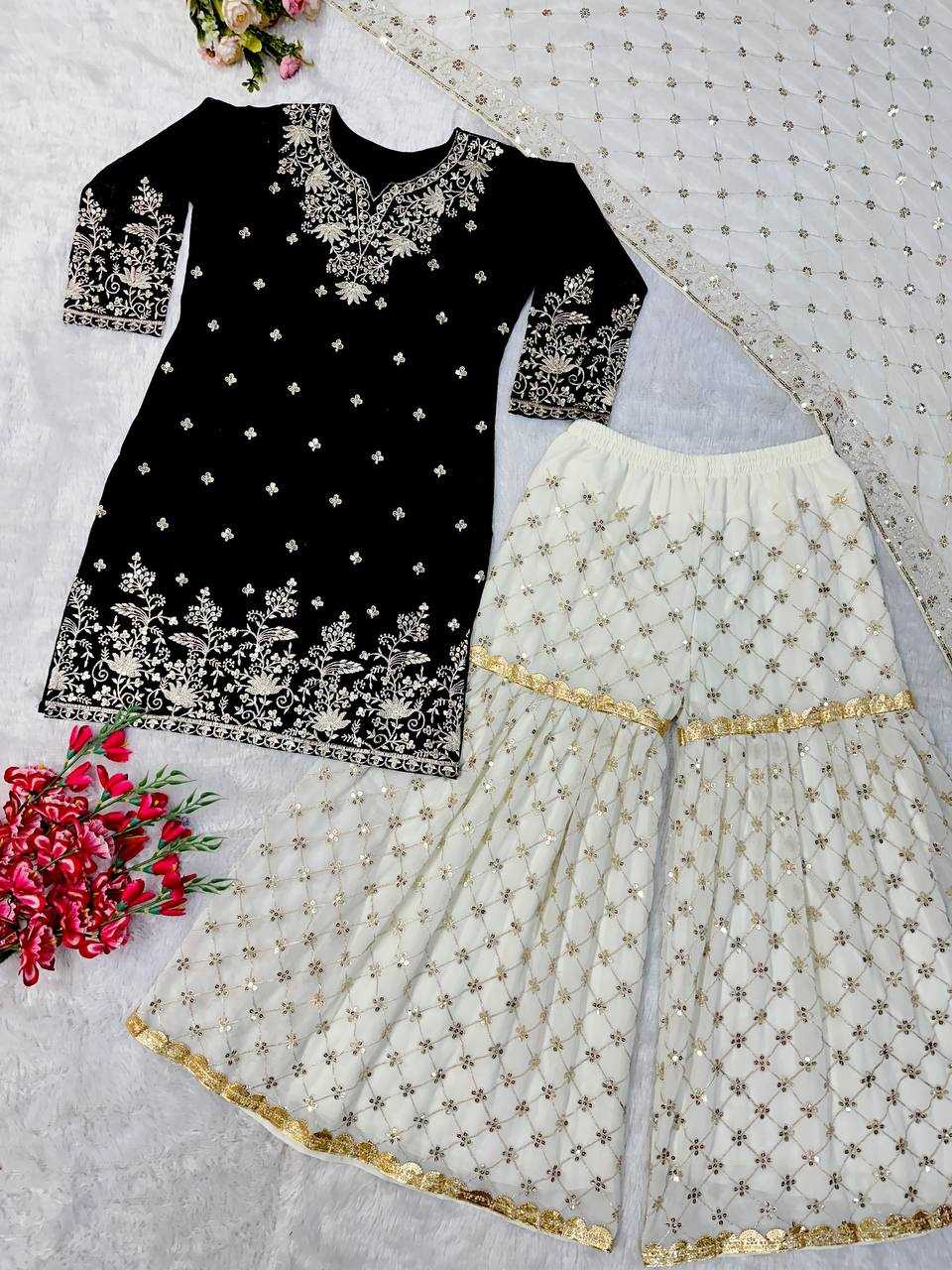 Ynf Faux Georgette KESH523 264 Suits & Dresses Wedding Collections Festive Collections Wholesale Georgette Suit Designer Suits Embroidered Suits Manufacturer