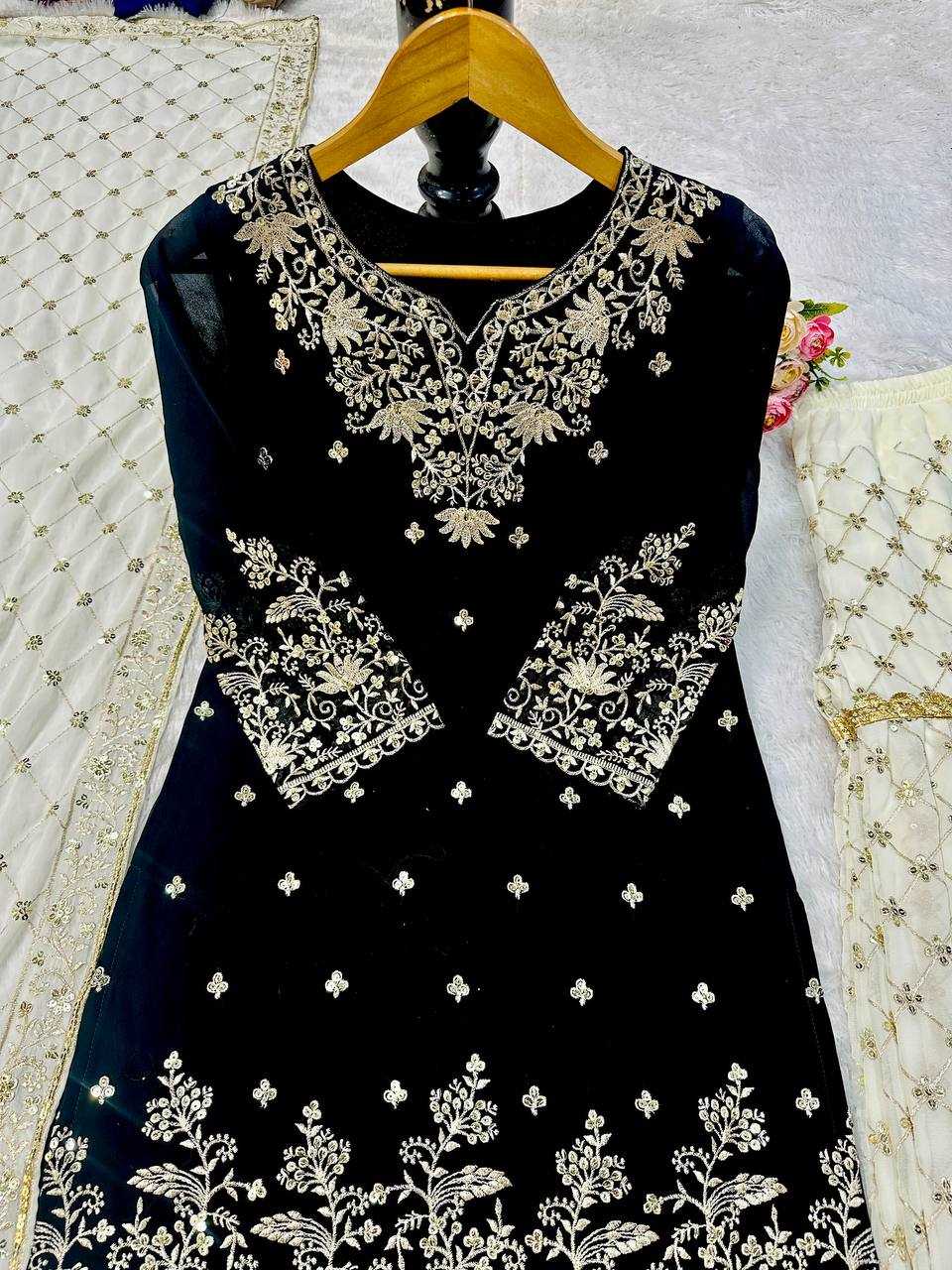 Ynf Faux Georgette KESH523 264 Suits & Dresses Wedding Collections Festive Collections Wholesale Georgette Suit Designer Suits Embroidered Suits Manufacturer