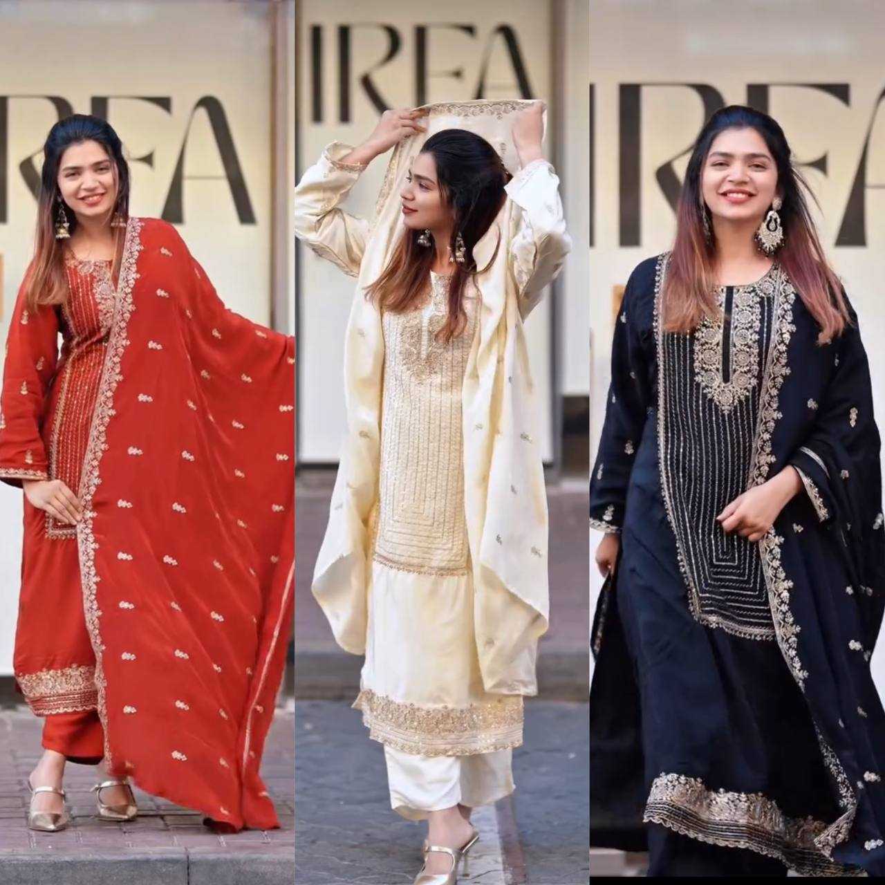 Ynf Faux Georgette KESH523 268 Suits & Dresses Wedding Collections Festive Collections Wholesale Georgette Suit Embroidered Suits Wedding Outfits Manufacturer