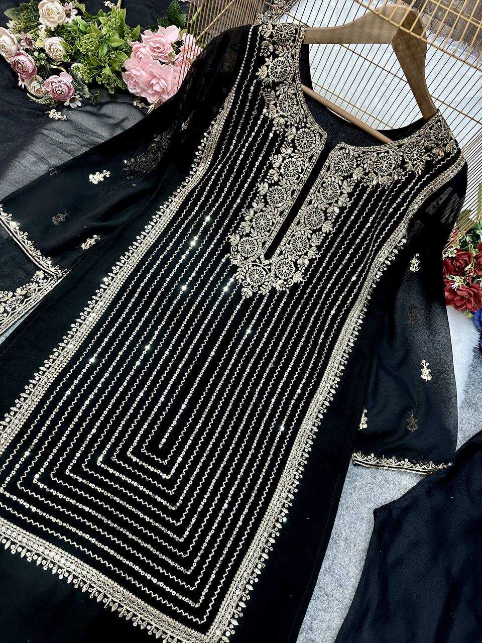 Ynf Faux Georgette KESH523 268 Suits & Dresses Wedding Collections Festive Collections Wholesale Georgette Suit Embroidered Suits Wedding Outfits Manufacturer