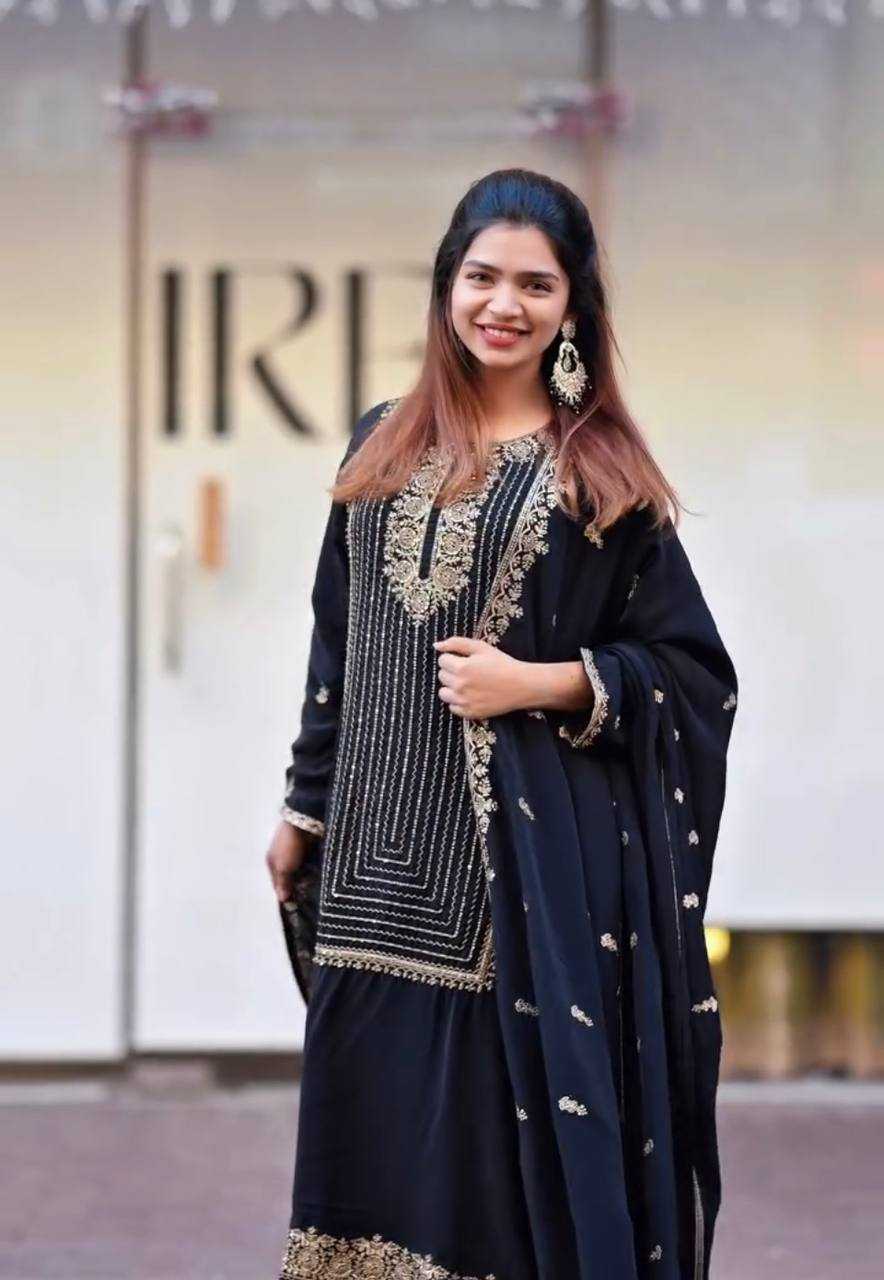 Ynf Faux Georgette KESH523 268 Suits & Dresses Wedding Collections Festive Collections Wholesale Georgette Suit Embroidered Suits Wedding Outfits Manufacturer
