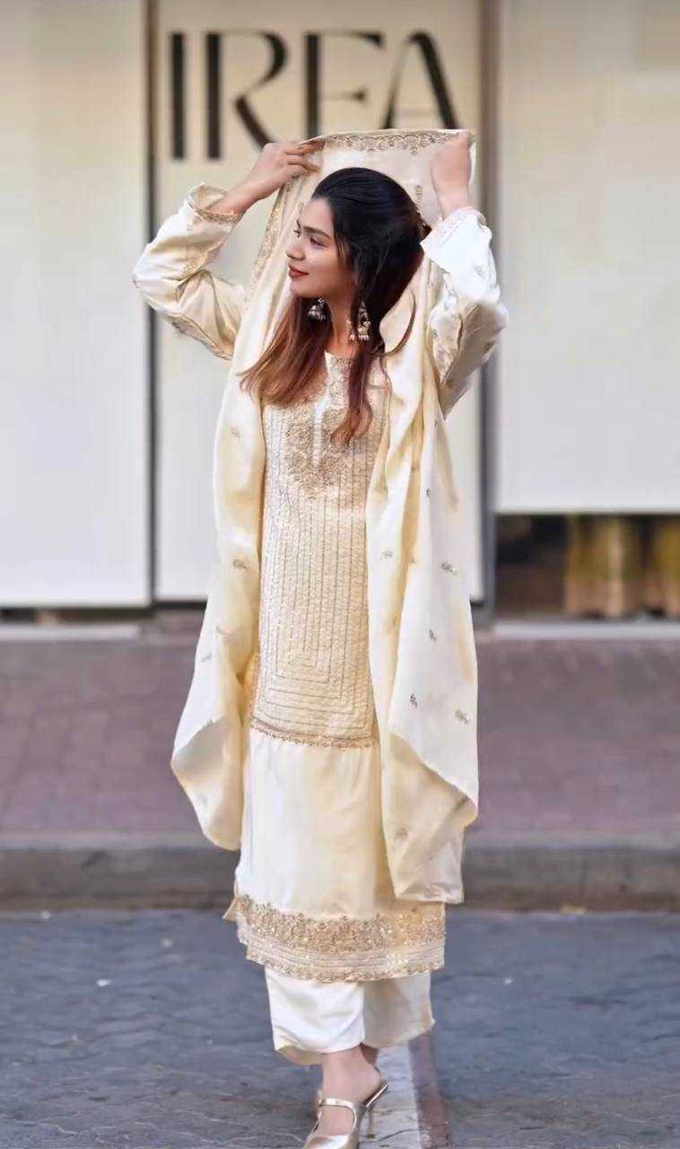 Ynf Faux Georgette KESH523 268 Suits & Dresses Wedding Collections Festive Collections Wholesale Georgette Suit Embroidered Suits Wedding Outfits Manufacturer