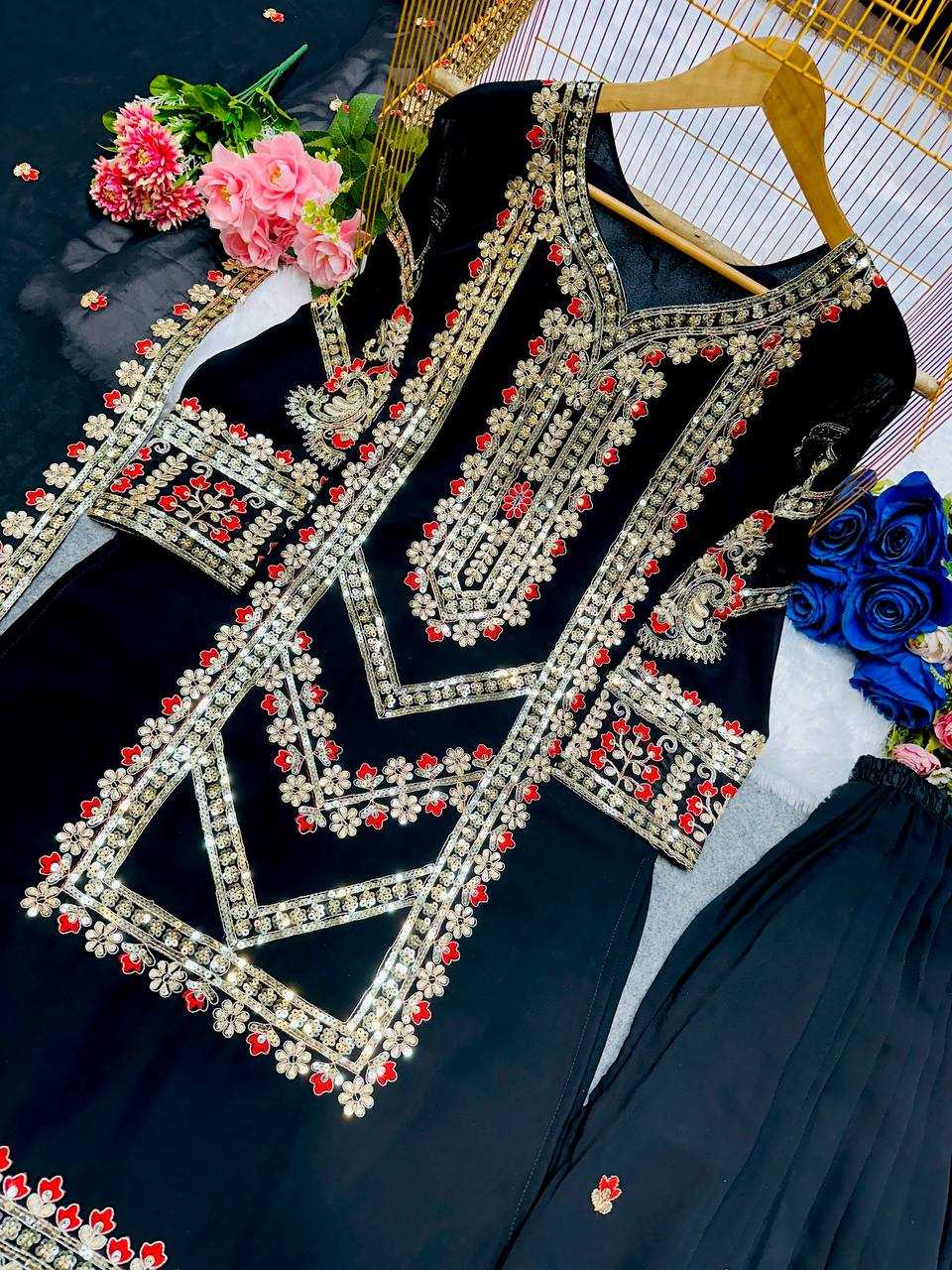 Ynf Faux Georgette KESH523 273 Suits & Dresses Wedding Collections Festive Collections Wholesale Georgette Suit Designer Suits Embroidered Suits Manufacturer