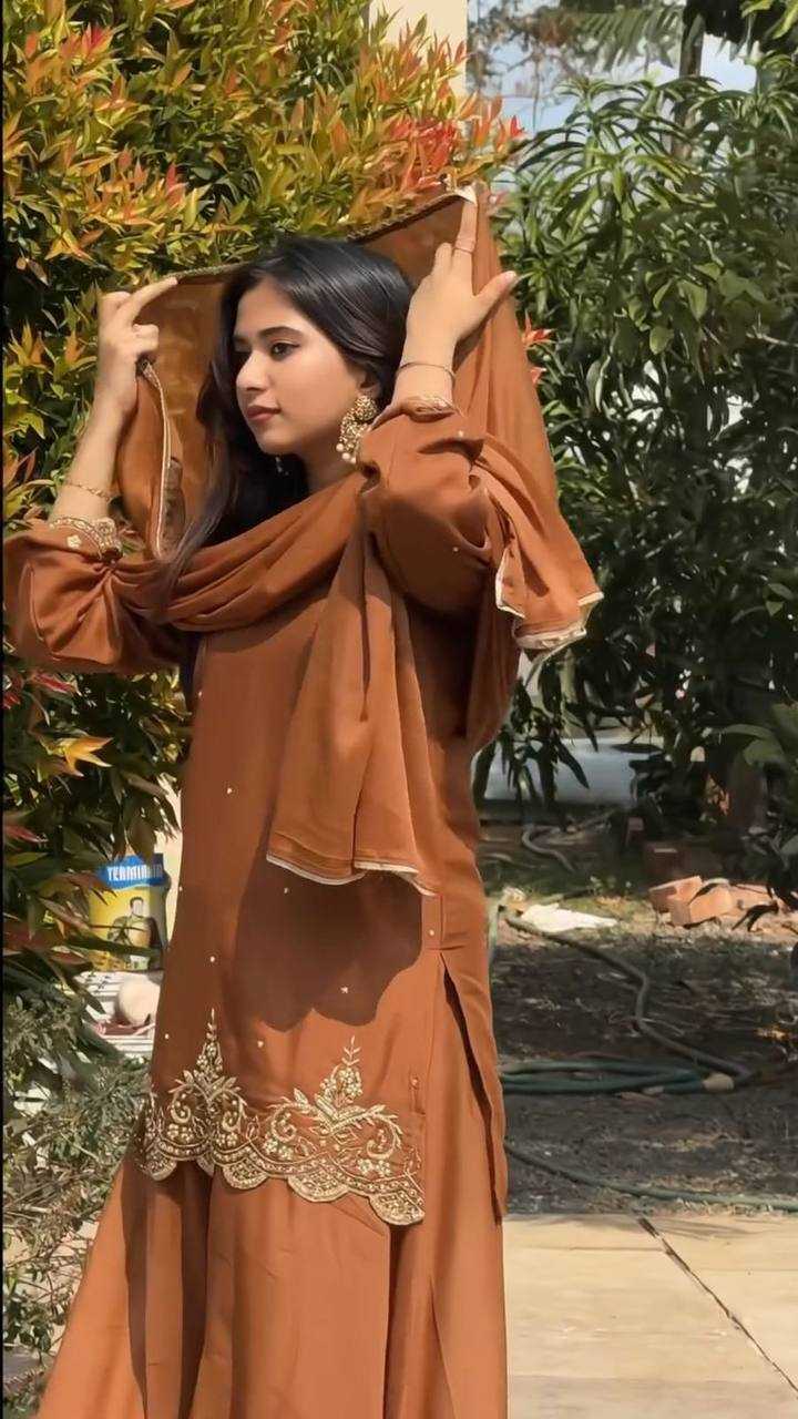 Ynf Faux Georgette KESH523 274 Suits & Dresses Wedding Collections Festive Collections Wholesale Embroidery Suits Georgette Suit Wedding Outfits Manufacturer