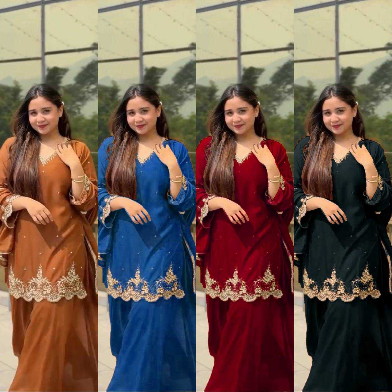 Ynf Faux Georgette KESH523 274 Suits & Dresses Wedding Collections Festive Collections Wholesale Embroidery Suits Georgette Suit Wedding Outfits Manufacturer