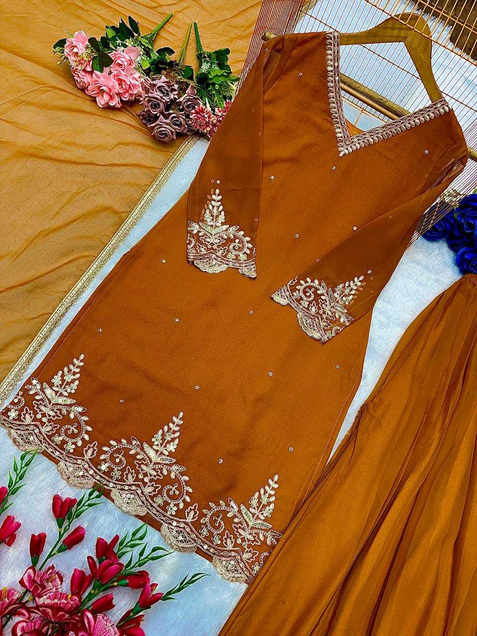 Ynf Faux Georgette KESH523 274 Suits & Dresses Wedding Collections Festive Collections Wholesale Embroidery Suits Georgette Suit Wedding Outfits Manufacturer