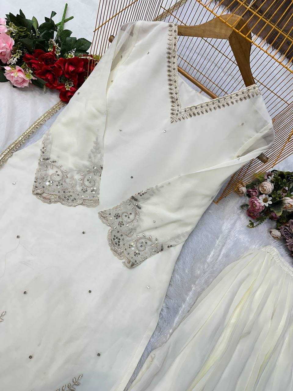 Ynf Faux Georgette KESH523 274 Suits & Dresses Wedding Collections Festive Collections Wholesale Embroidery Suits Georgette Suit Wedding Outfits Manufacturer