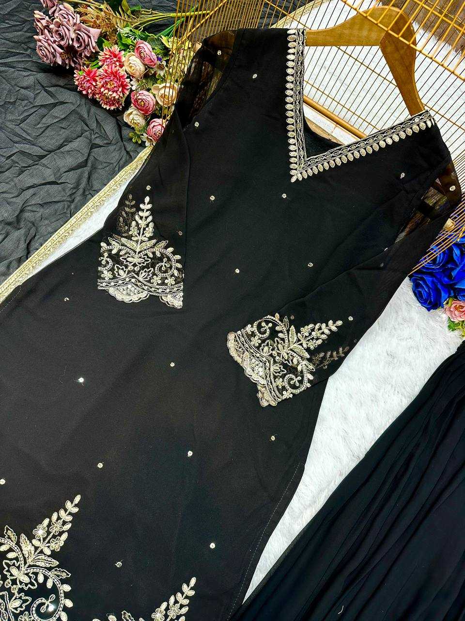 Ynf Faux Georgette KESH523 274 Suits & Dresses Wedding Collections Festive Collections Wholesale Embroidery Suits Georgette Suit Wedding Outfits Manufacturer