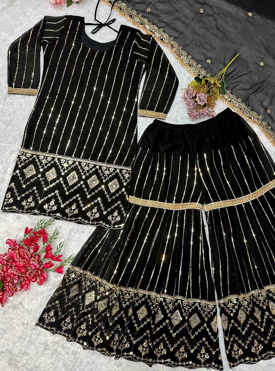 Ynf Faux Georgette KESH523 277 Suits & Dresses Wedding Collections Festive Collections Wholesale Sharara Salwar Suits Georgette Suit Haldi Outfits Manufacturer
