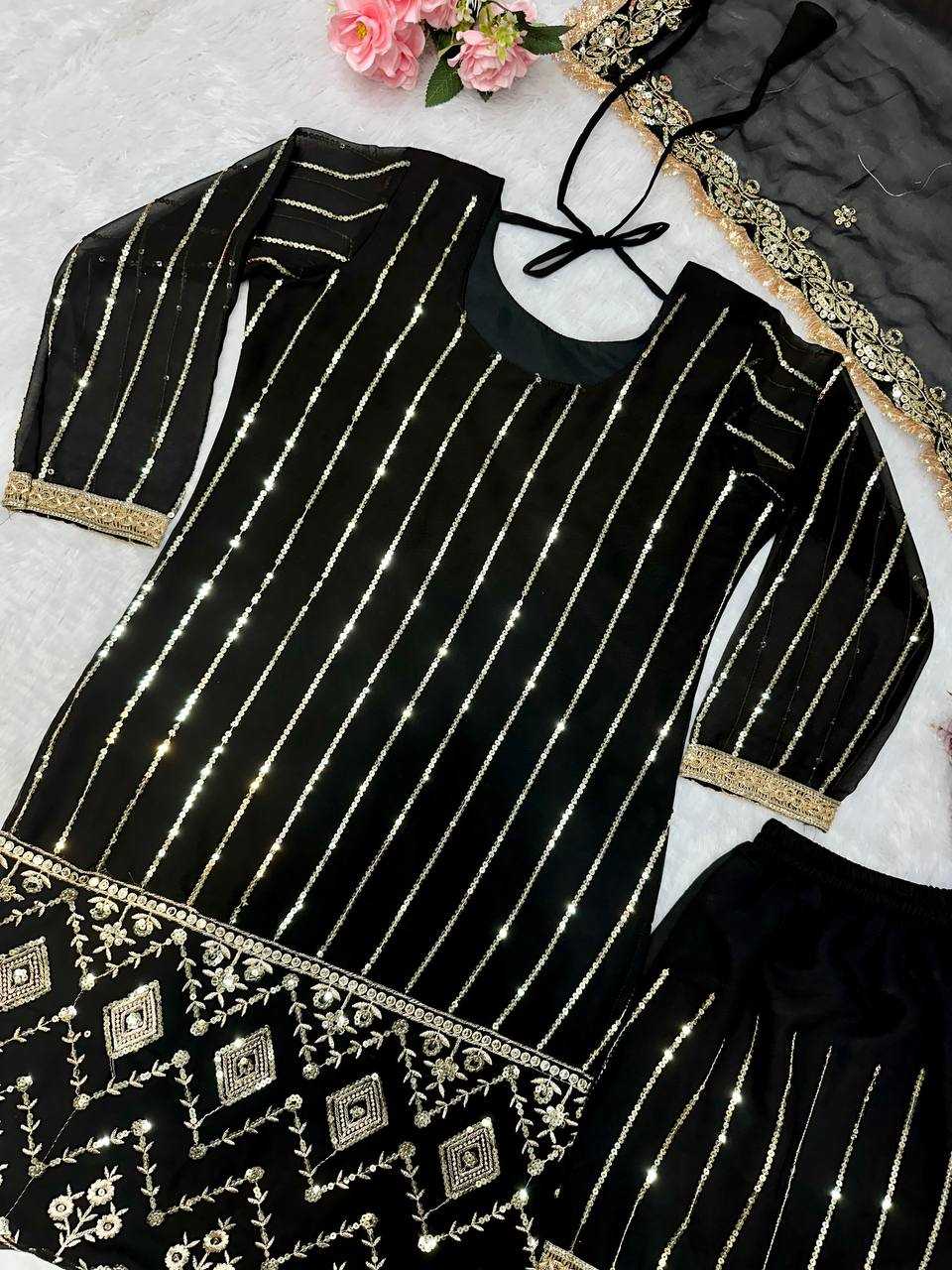 Ynf Faux Georgette KESH523 277 Suits & Dresses Wedding Collections Festive Collections Wholesale Sharara Salwar Suits Georgette Suit Haldi Outfits Manufacturer