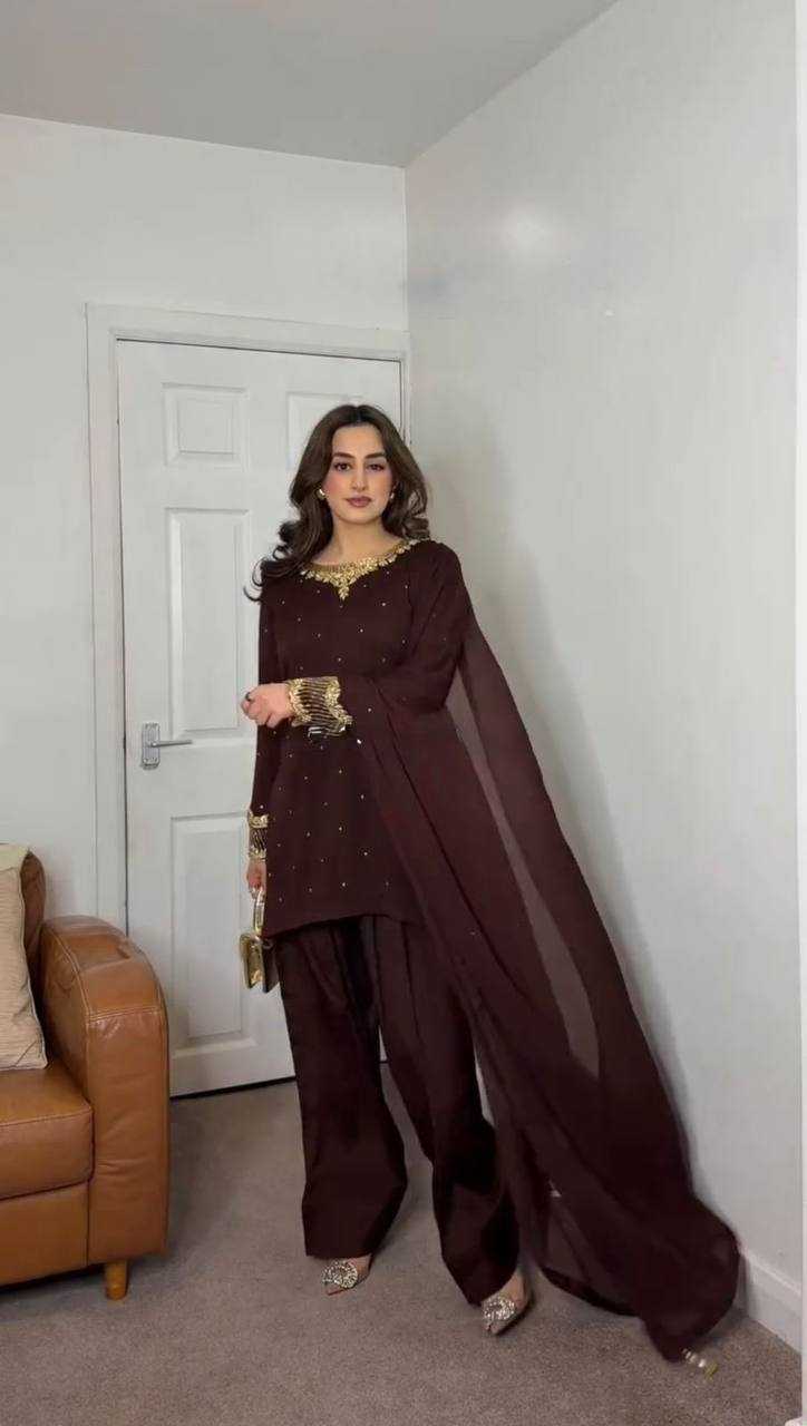 Ynf Faux Georgette KESH523 278 Suits & Dresses Wedding Collections Festive Collections Wholesale Georgette Suit Embroidered Suits Wedding Outfits Manufacturer